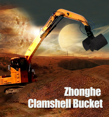 Hydraulikbagger Clamshell Bucket, doppelter Zylinder-Maschinenhälften-Eimer für Bagger