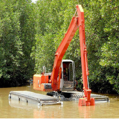 Gelber Boom der langen Strecke 14 Meter für Fluss-Reinigungsbagger