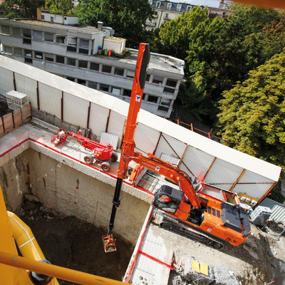 Hochwirksamer Bagger Teleskop-Boom Langstrecken-Boom-Bugger zum tieferen Graben Teleskop-Boom-Bugger Klammschal