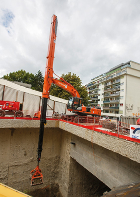 Hochwirksamer Bagger Teleskop-Boom Langstrecken-Boom-Bugger zum tieferen Graben Teleskop-Boom-Bugger Klammschal