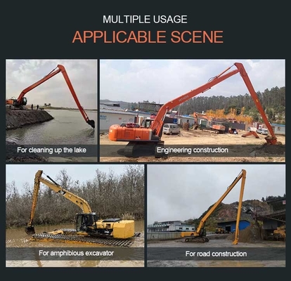 Custom Langstreckenbagger Reichweite, OEM ODM 8-30 Meter erweiterter Boom Arm für CAT Hitachi 6-120 Tonnen Bagger Langarm