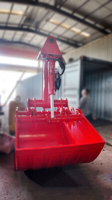 Hydraulischer Zweischalengreifer für Bagger, Doppelzylinder-Schalenschaufel zum Ausbaggern, Laden und Erdarbeiten